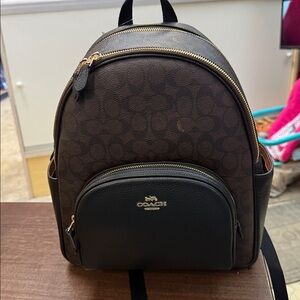 🔥🎁NWT! Coach Court Backpack in Signature Canvas Brown/Black Msrp:$550.00